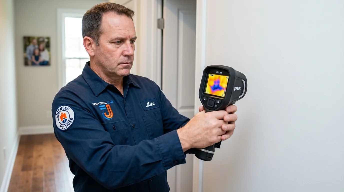 Thermal imaging leak detection by Johns Plumbing LLC in Pawtucket